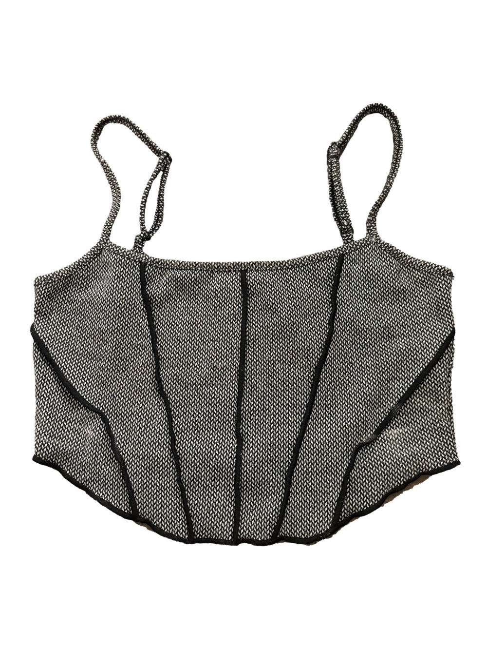 Black and White Mesh Crop Tank Top